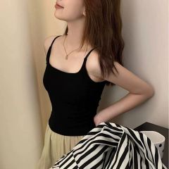 Original quality modal one-piece cup suspender autumn and winter model with chest pad vest versatile solid color inner vest