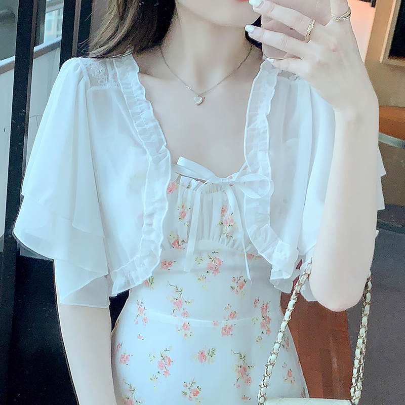 已出貨小披肩外套女2025春夏新款坎肩百搭防曬衣超薄短款外搭開衫