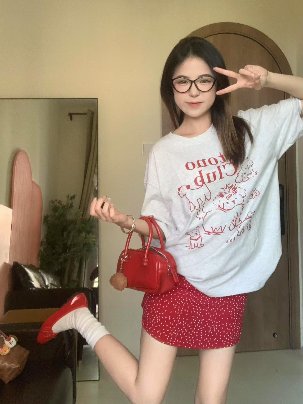 200g combed and tight-fitting sprinkler, pure cotton backpack, spring and summer loose shoulder printed short-sleeved T-shirt