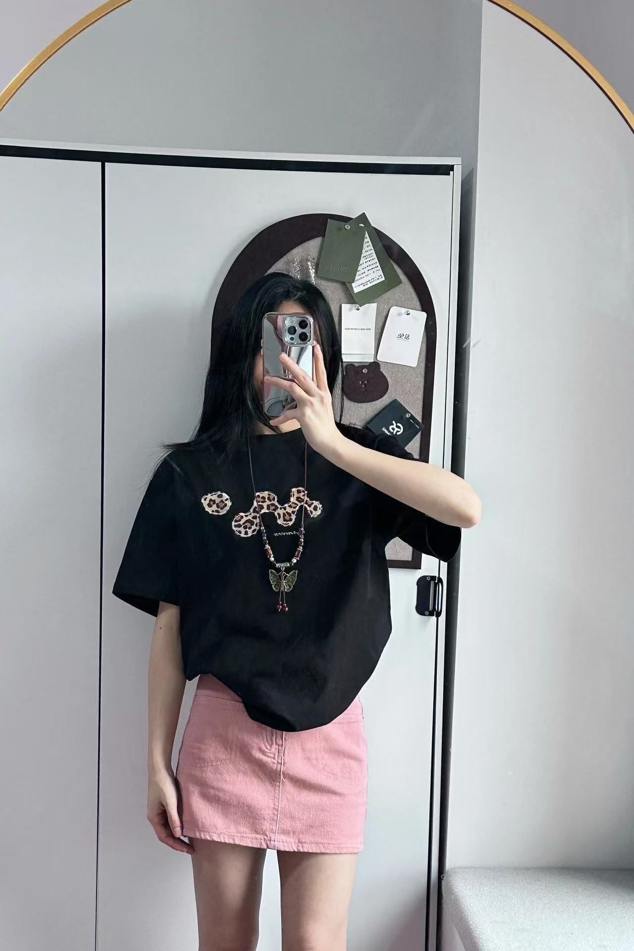 200g combed and tight-fitting sprinkler, pure cotton backpack, spring and summer loose shoulder printed short-sleeved T-shirt