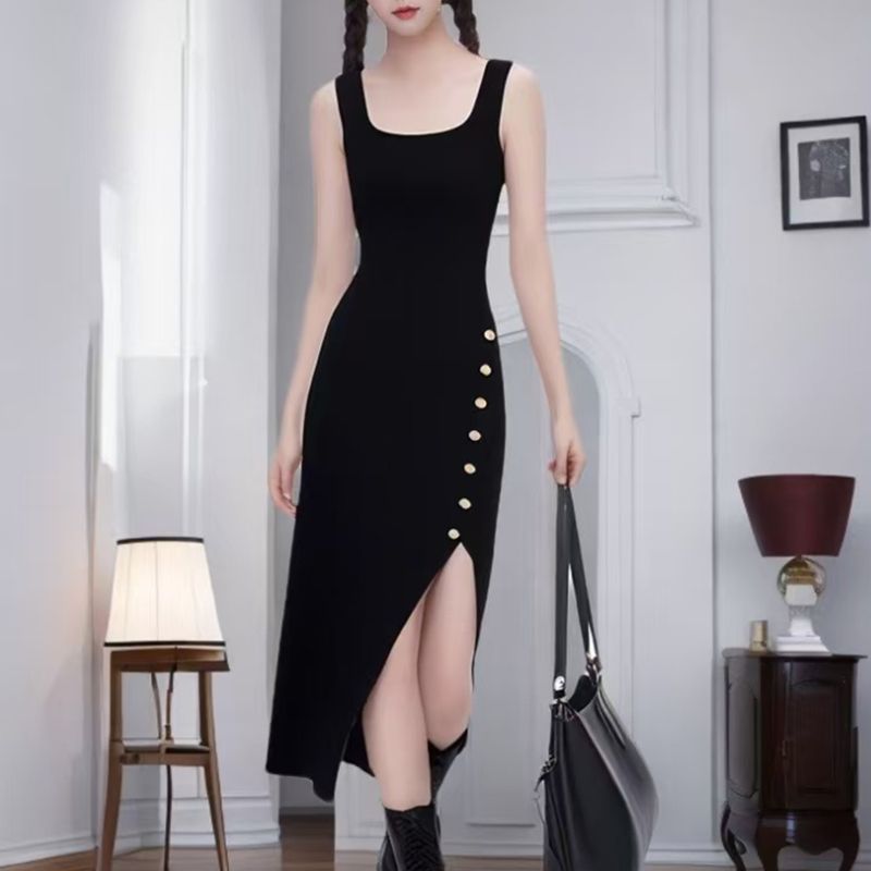 French Korean style dress versatile sexy slim hip-pack skirt for women in spring and summer scheming age-reducing Korean knitted skirt