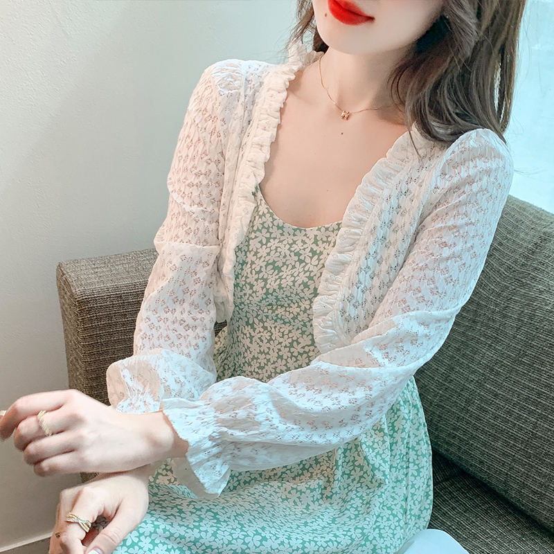 已出貨小披肩外套女2025春夏新款坎肩百搭蕾絲防曬衣短款外搭開衫
