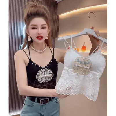 中國風刺繡裝飾重工釘珠蕾絲吊帶