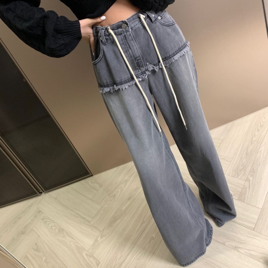 New drawstring slimming droop jeans