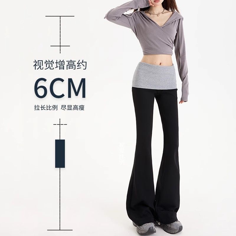 Cotton Air Layer American Style Casual Women's Spring Splicing Slimming Fashion Yoga Pants