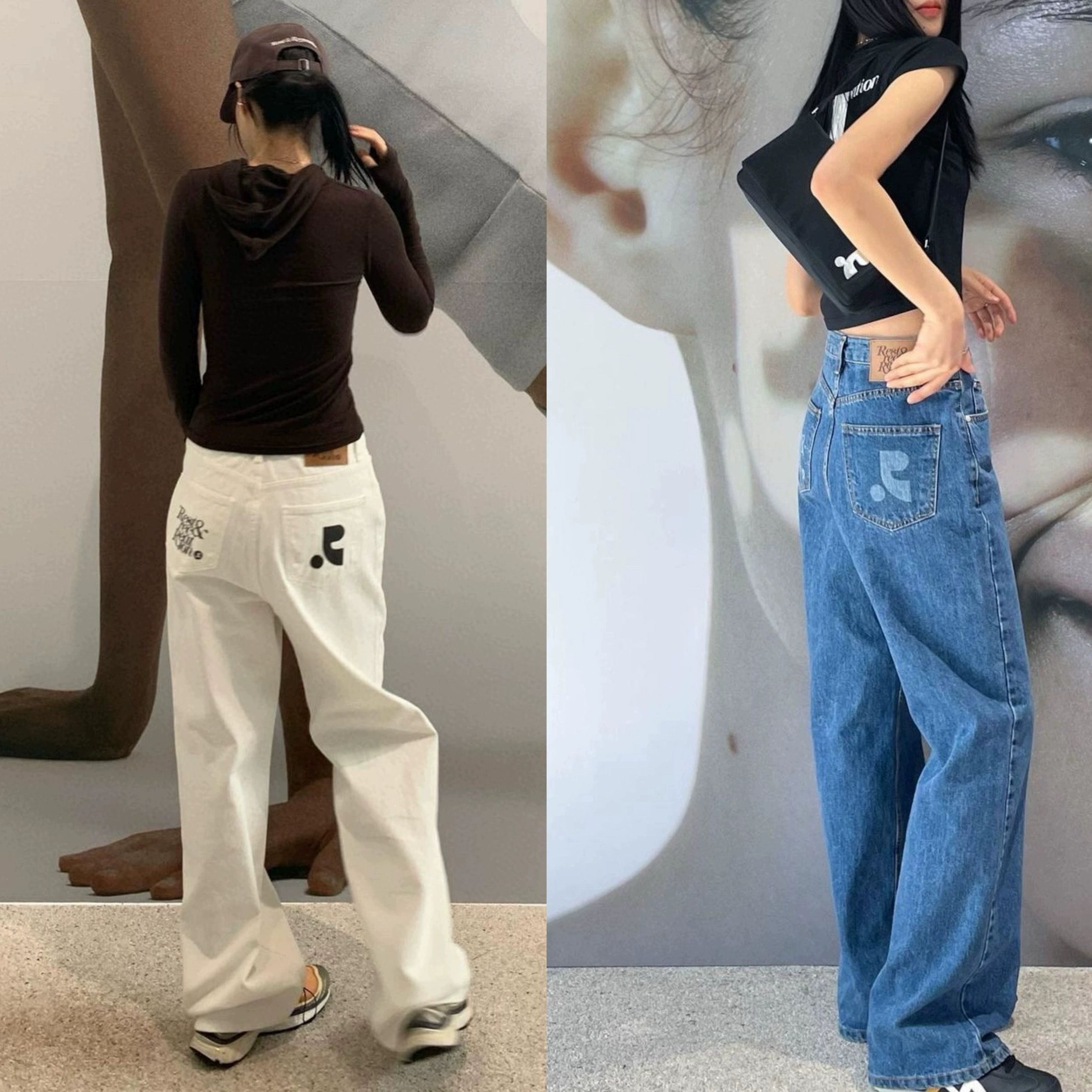 Trendy brand slim straight jeans