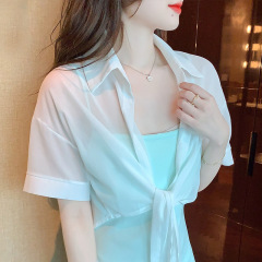 已出貨2025夏季小披肩小外套女防曬衣百搭薄款短款小坎肩雪紡襯衫