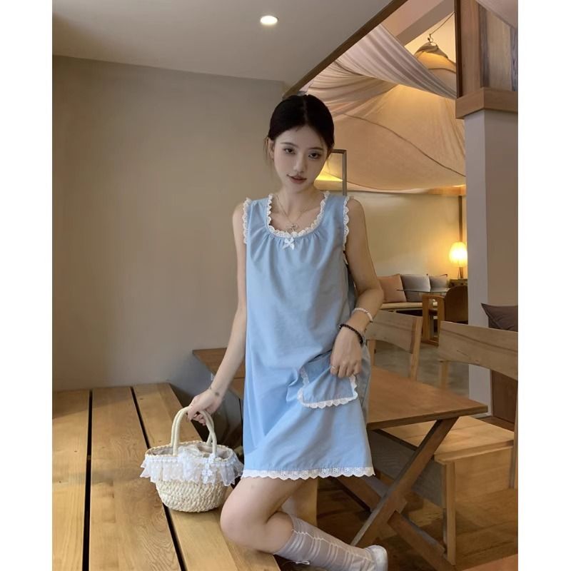 French gentle style sleeveless vest dress for women in summer 2025 new age-reducing loose slimming A-line short skirt