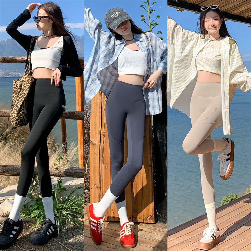 Price ~ Niron shark pants with high waist, slimming and abdomen without embarrassment and pocket leggings for women