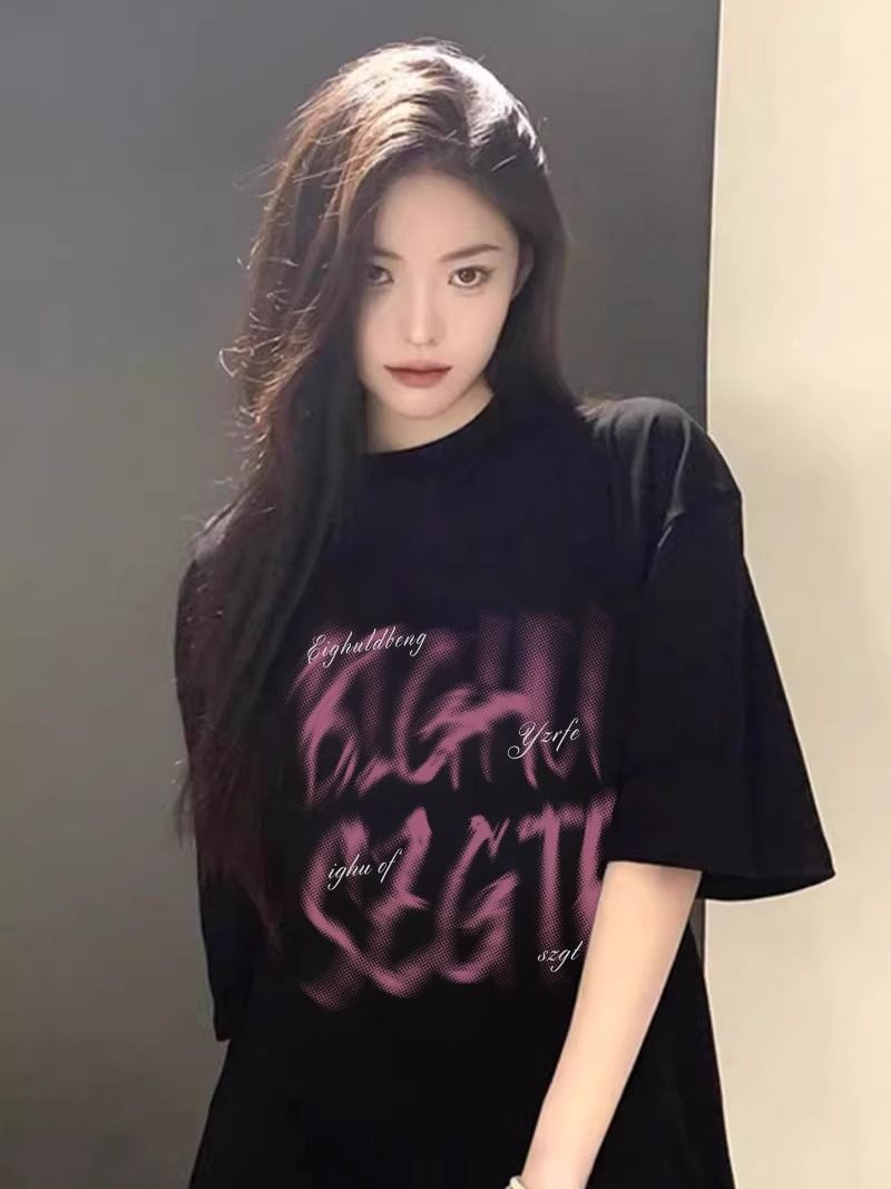 Korean chic2025 summer new short-sleeved T-shirt for women Japanese and Korean trendy printed tops for women\Not changing