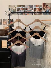 Real shot 25 new backless outer wear suspender vest with chest pad without marks slim fit top