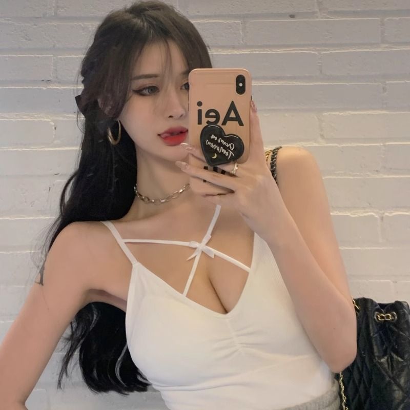 Cross suspender vest for women 2025 summer new fashionable stylish slim fit slim back top for women