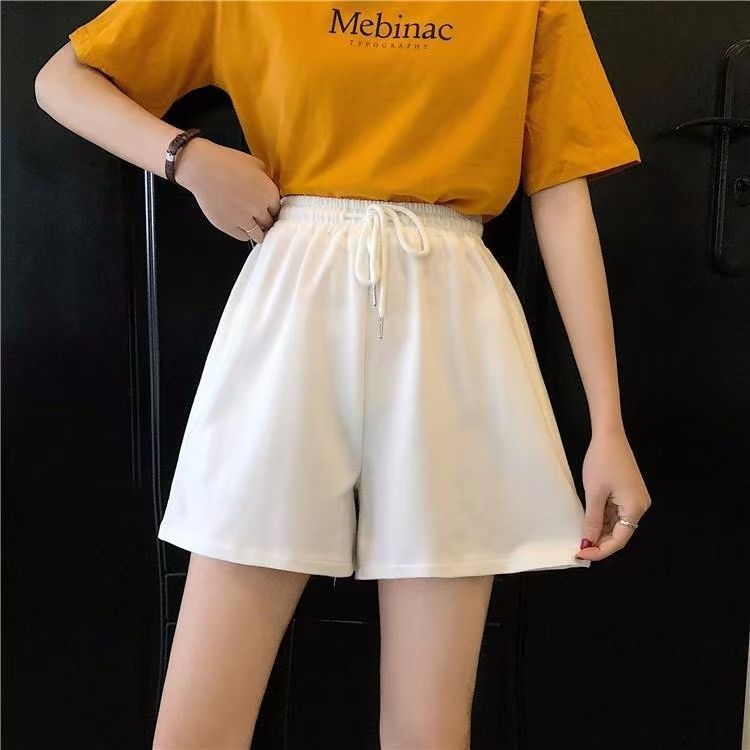 Women's Summer 2025 New Thin Loose Hiding Wide Leg Pants Student Casual Rope Ins