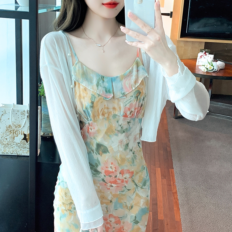 Shipped 2025 spring and summer real shot large size new chiffon sunscreen shirt