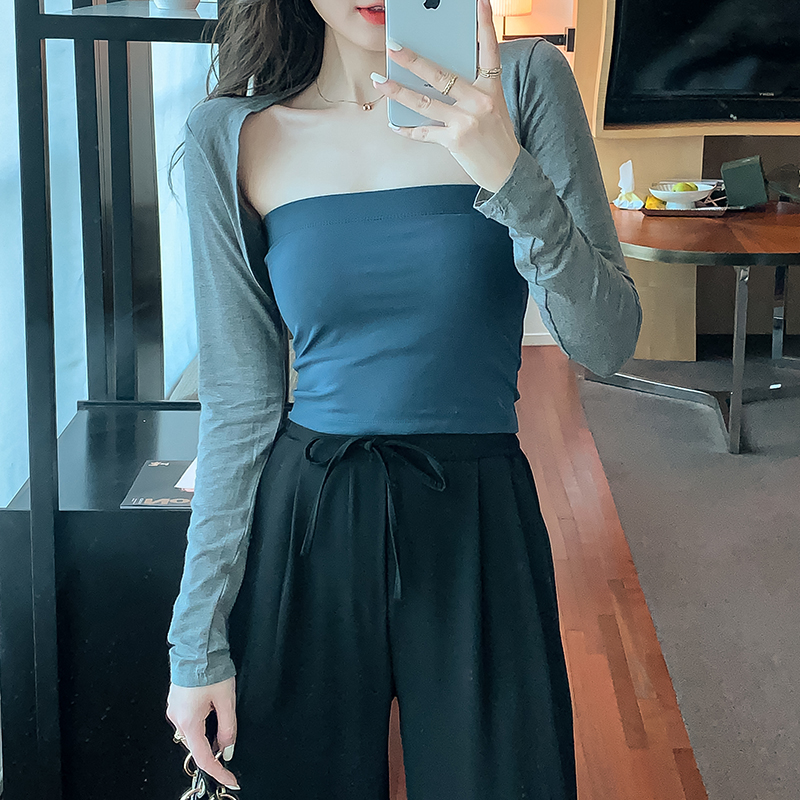 Shipped small shawl jacket for women 2025 spring and summer new small vest versatile sun protection clothes short outer cardigan