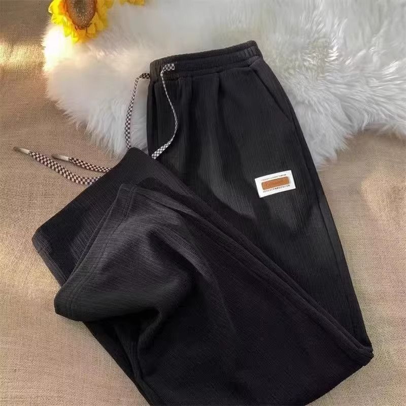 Chilled Ice Silk Pants Spring Thin Version 2025 New Trend Youth Straight Leg Casual Long Pants