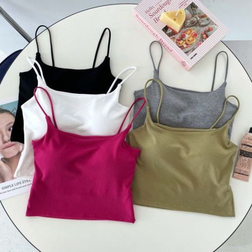Design-sensual niche vest small suspenders for women 2025 new spring and summer outerwear bottoming with chest pad top