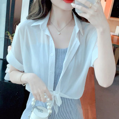 Shipped small shawl jacket for women 2025 spring and summer new small shoulder versatile chiffon sunscreen short outer cardigan