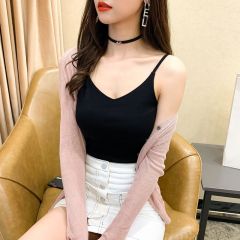 純棉小吊帶背心女裝T恤內搭外穿夏網紅短款v領上衣