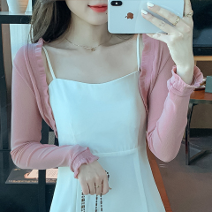 Shipped small shawl jacket for women 2025 spring and summer new small vest versatile sun protection clothes thin short outer cardigan