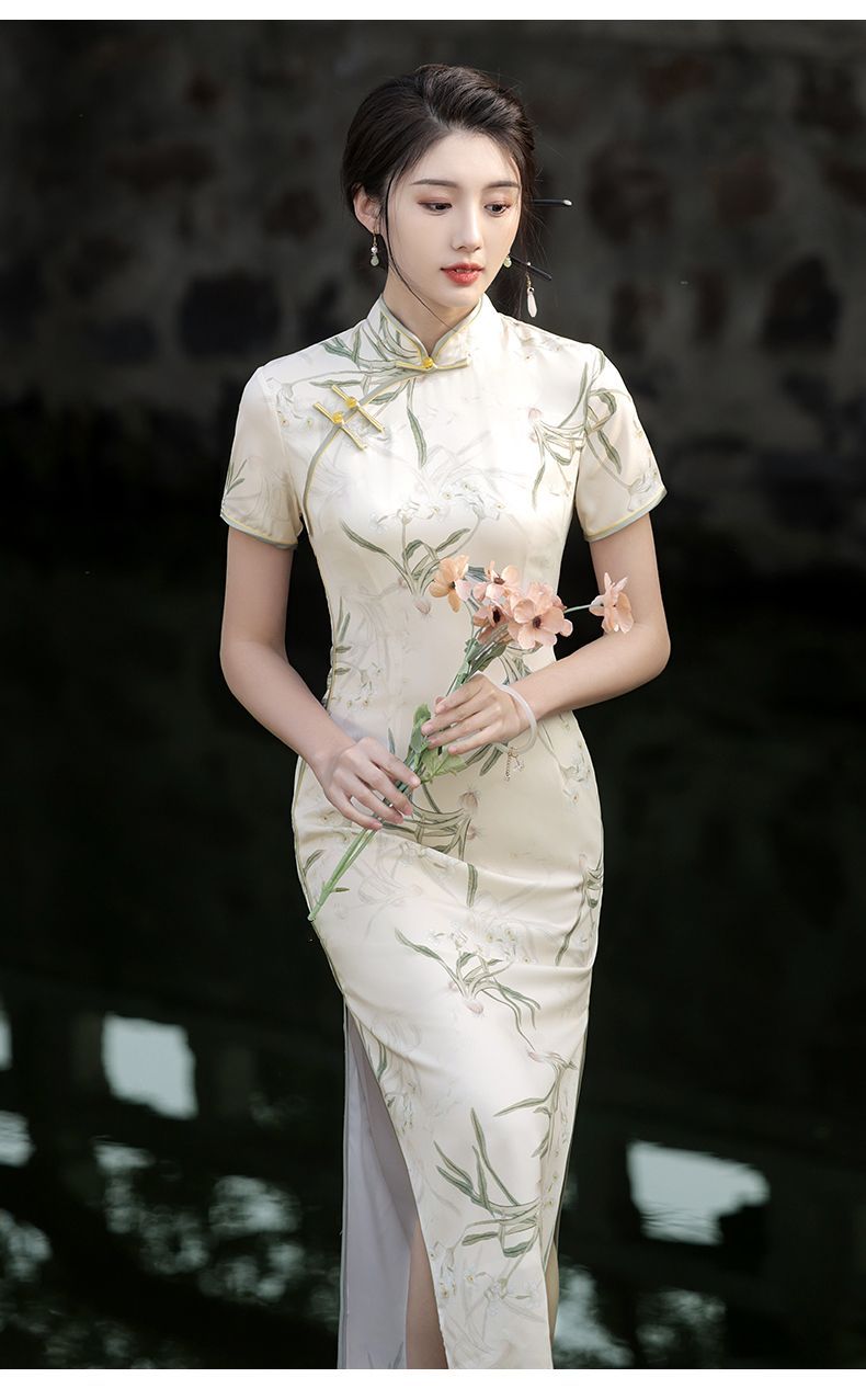 改良旗袍新款2025女夏季年輕款平時可穿連衣裙新中式氣質高端顯瘦