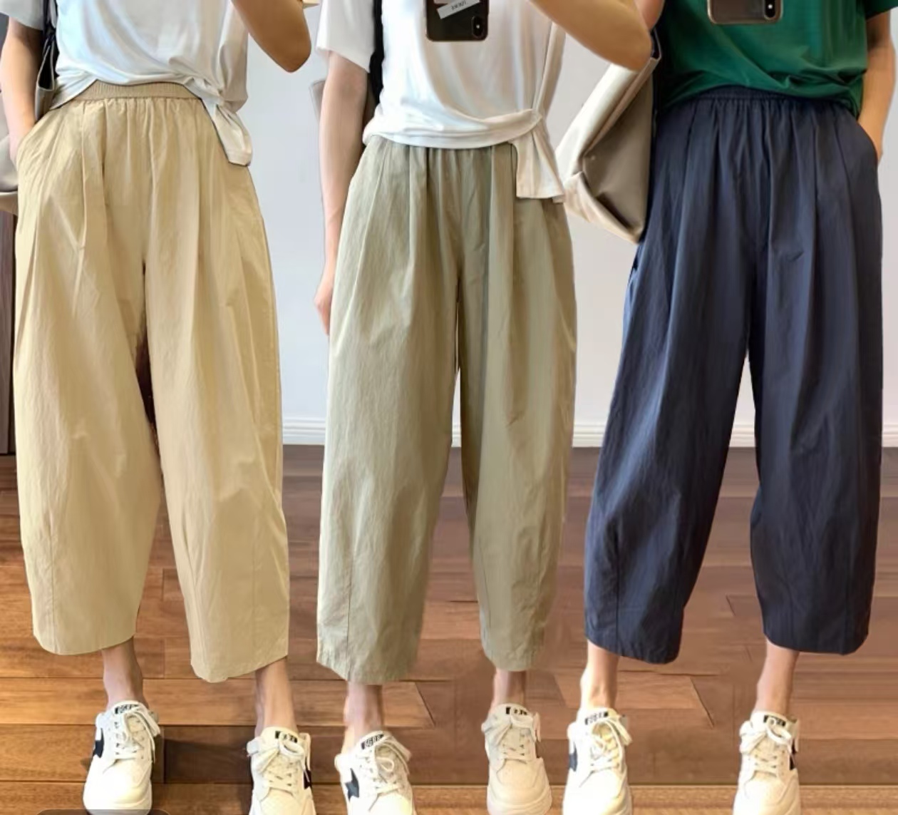 Nine-point carrot pants for women in summer thin small loose casual harem pants wide-leg pants