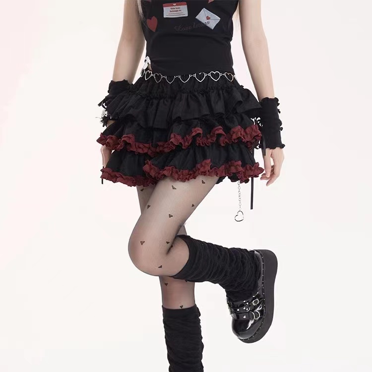 Flirty A-line Poppy Short Skirt with High Waist for Women, Cake Skirt, No Show Protection