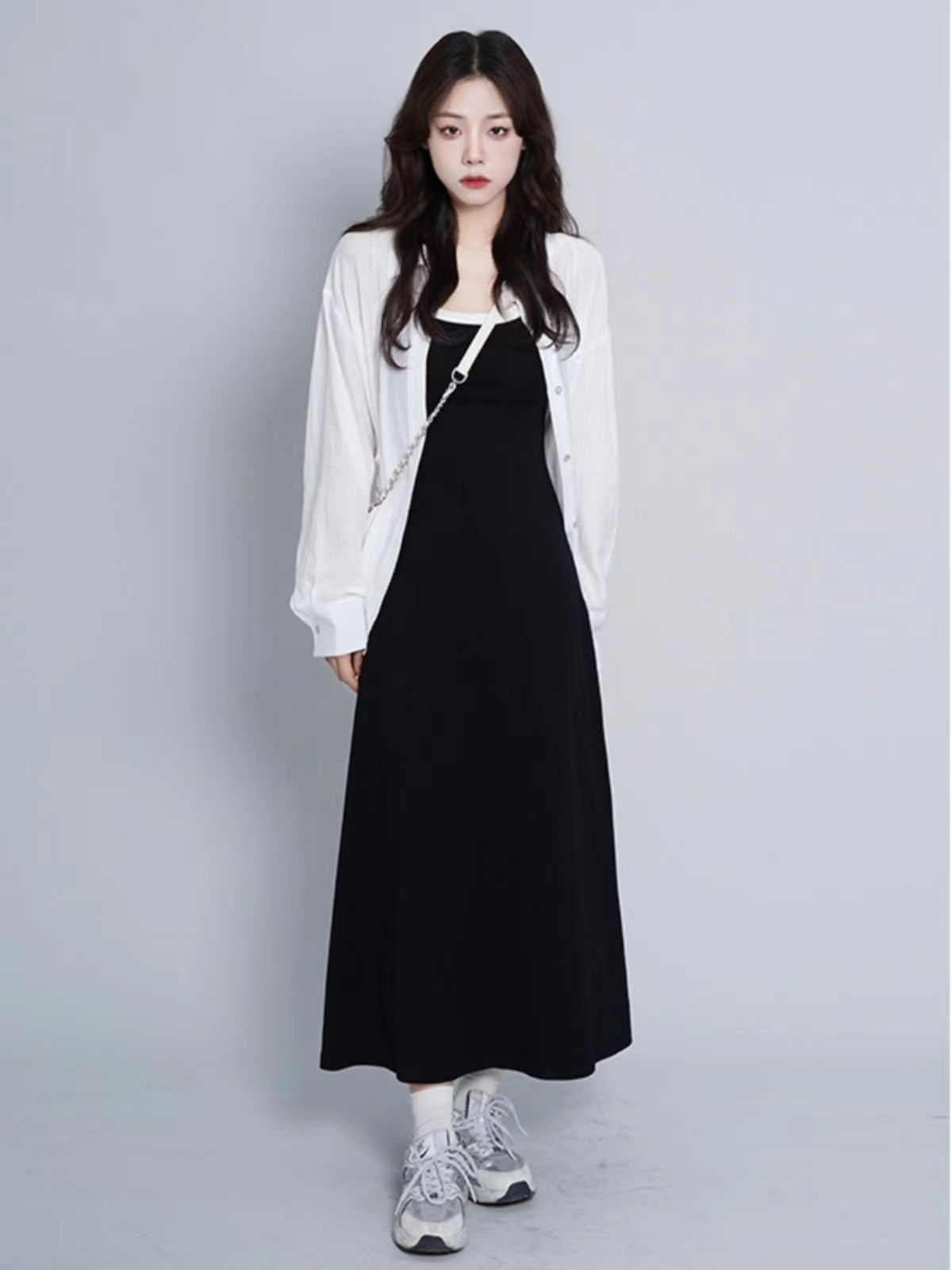 Black suspender skirt for women in summer sweet and spicy bottoming dress for small hip-packing long skirt vest skirt temperament big hem skirt