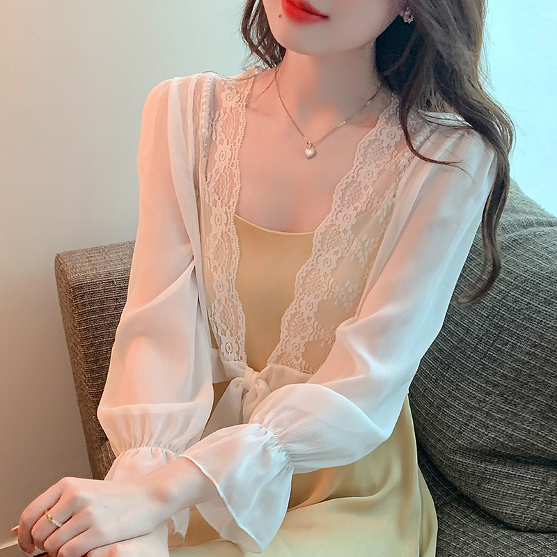 Shipped small shawl jacket for women 2025 spring and summer new vest versatile chiffon sun protection thin short exterior cardigan