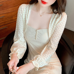 Shipped small shawl jacket for women 2025 spring and summer new style vest versatile lace sunscreen short outer cardigan