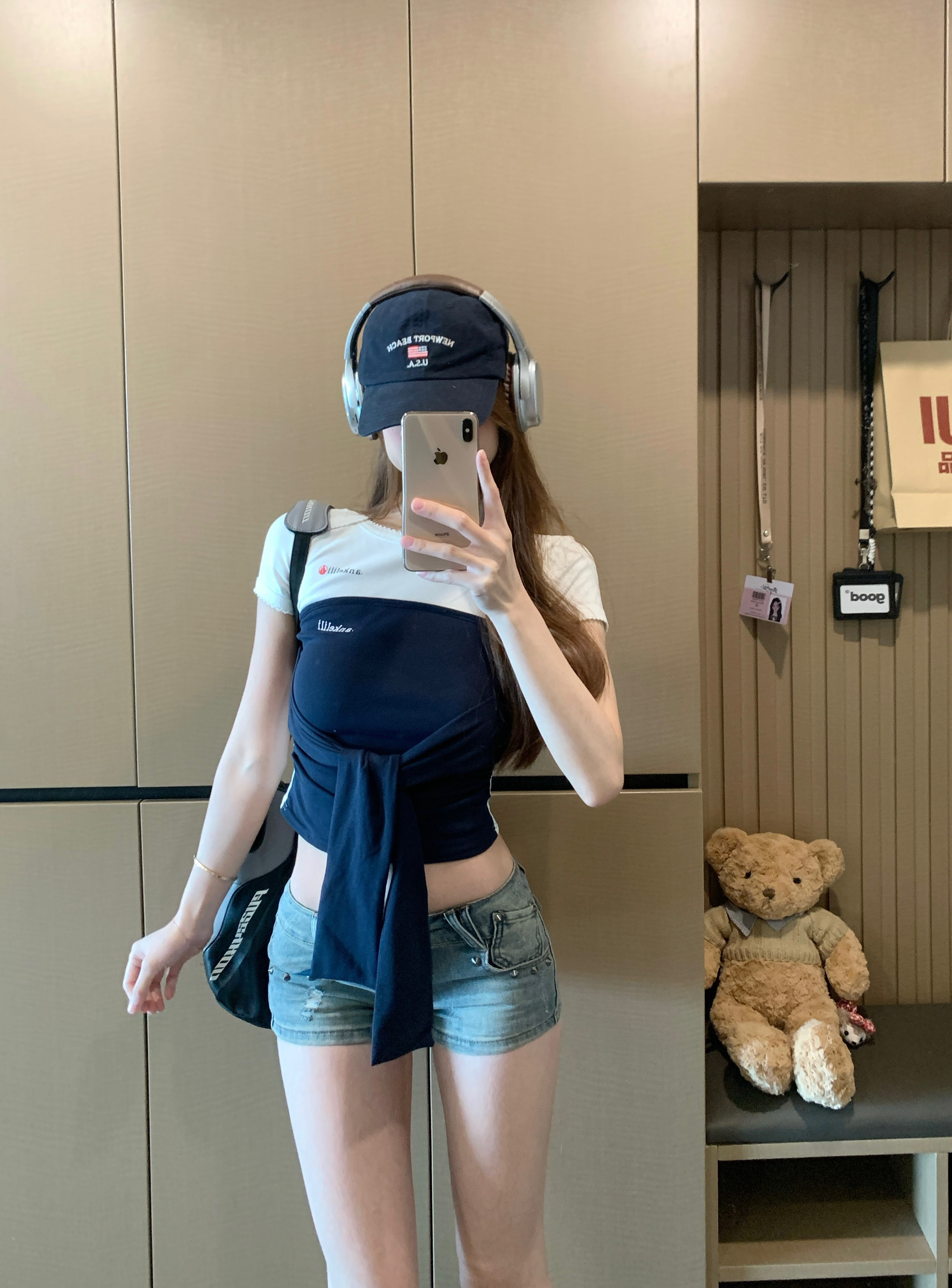 Real shot of miu girl-style girl-style design layered three-dimensional straps and tube top vest women's short sleeves