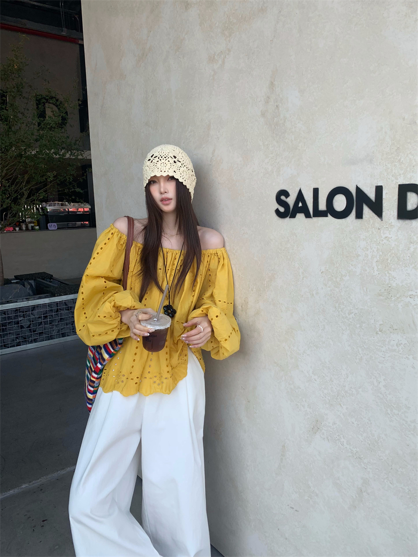 Real shot: Korean original single-shoulder tops are definitely dyed with lace