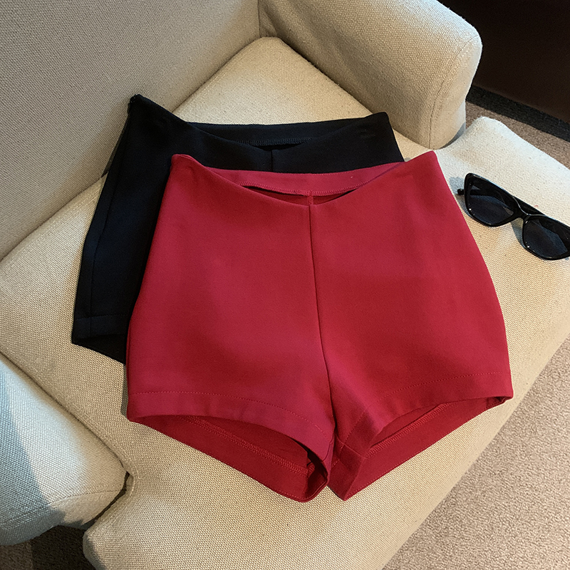 Real shot, high waist, sexy and versatile tight stretch shorts, women's hip lifting ultra shorts
