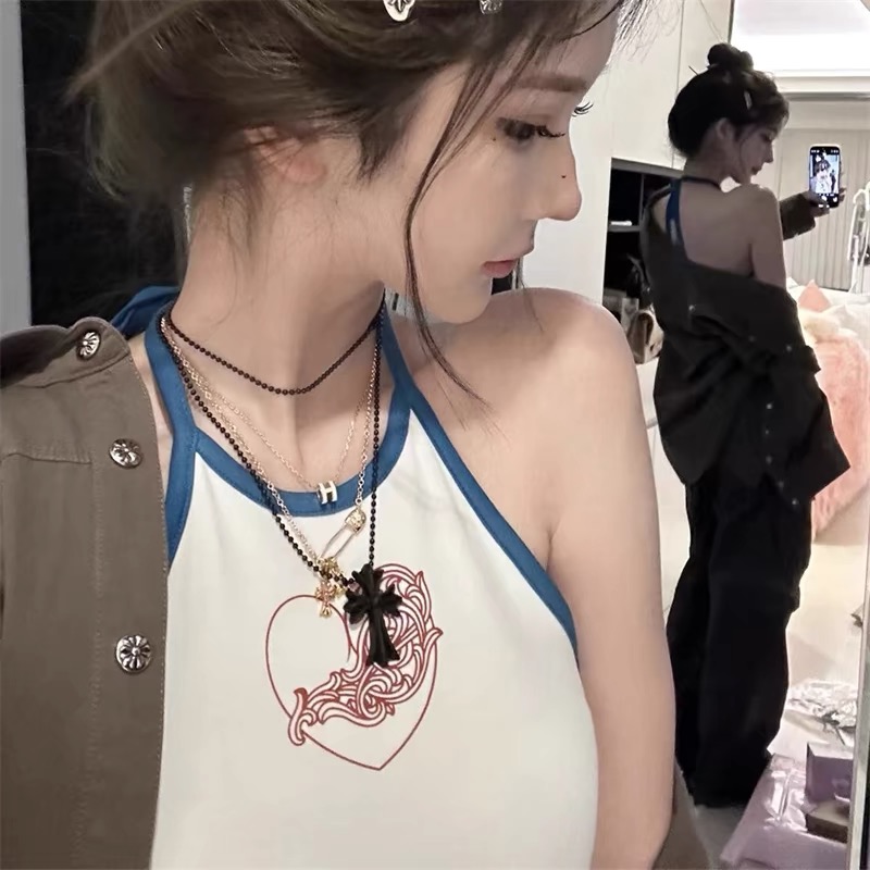 JMSHOP Crow Rhapsody K series!! Very love ~ Oxygen suspender vest women's spring and summer halter neck top