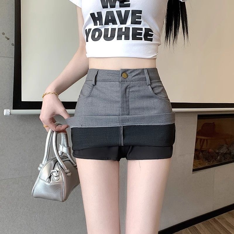 Women's Suit Semi-Body Skirt 2025 Summer New High-Waist Slimming Invisible Protection Hot Girl A-Line Hip-Hugging Short Skirt