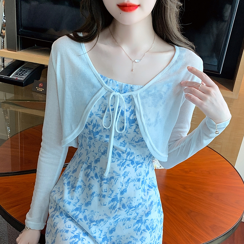 2025 spring and summer real shot large size new short loose small jacket tether sunscreen wool knitted sweater