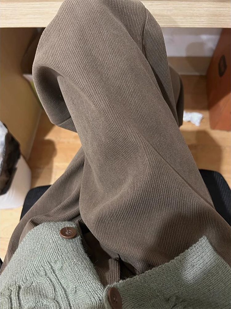 ，西裝腰頭闊腿直筒褲子女2025早春新款高腰垂感百搭休閒褲
