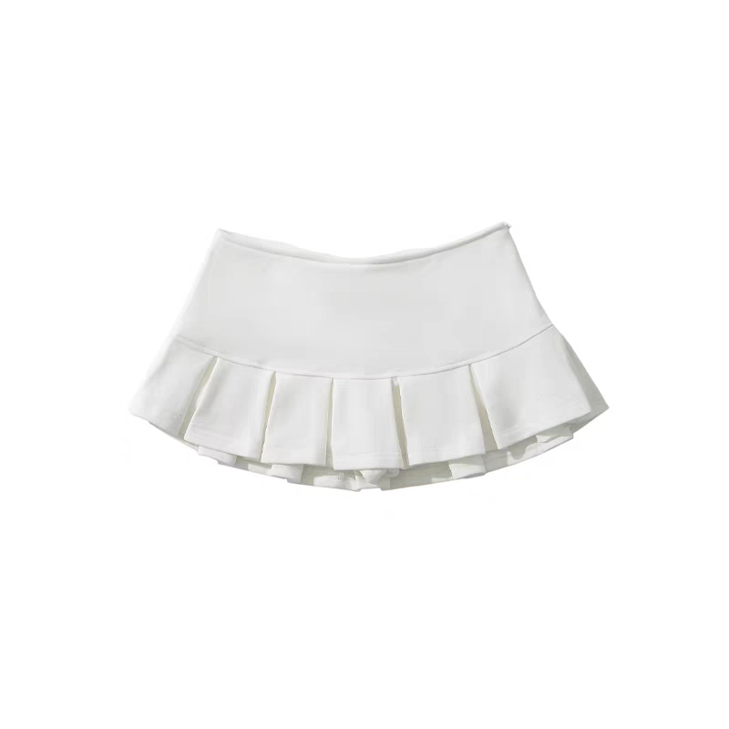 Gray sweatshirt skirt pleated skirt slim summer new style college American small hot girl casual short skirt women