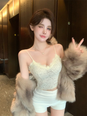 Real shot~ Lace pressed elastic suspender design feels sexy and pure, with a breast cup wrapped around the chest