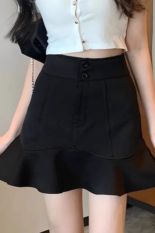 Fish Tail High-Waist Suit Semi-Body Skirt Summer 2025 New A-Line Women's Short Skirt for Petite Women
