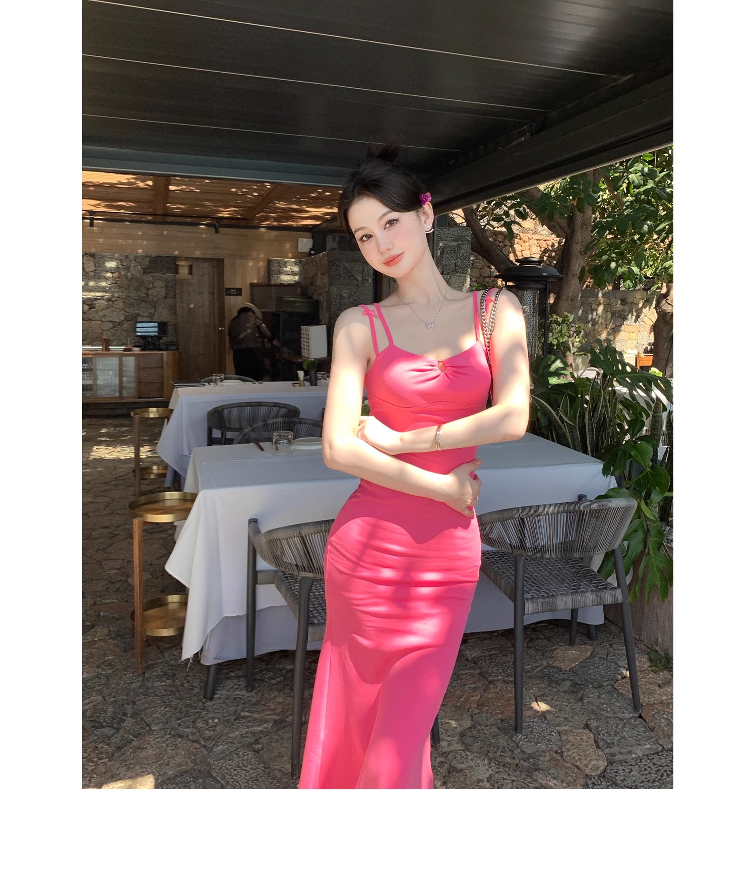 純欲風吊帶裙女裝2025年夏季修身顯瘦魚尾裙包臀連衣裙氣質長裙子