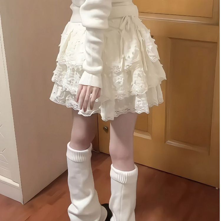 甜美半身裙女小個子蕾絲邊蛋糕裙蓬蓬短裙