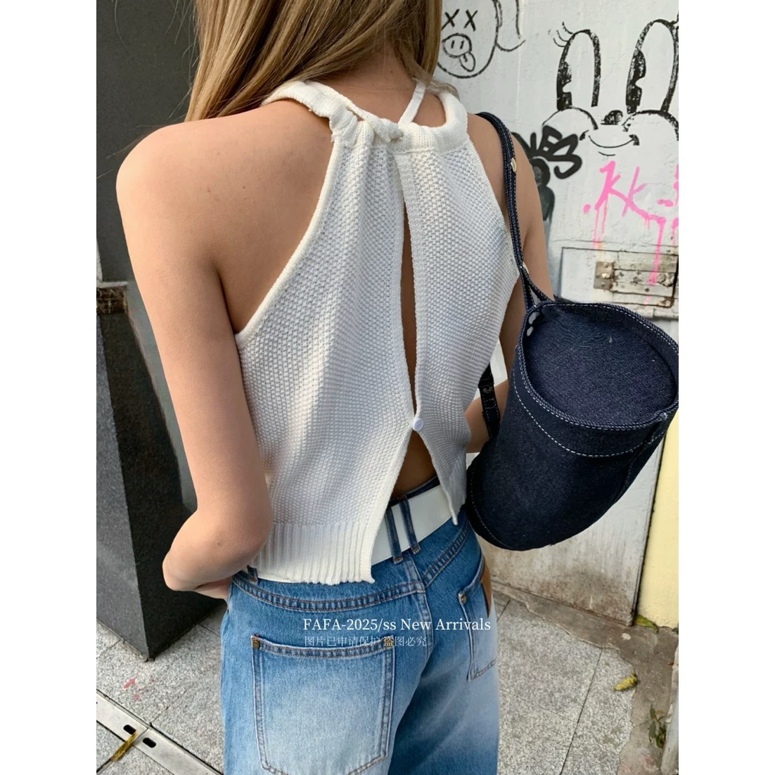 New spring!  FAFA fresh blue sleeveless vest