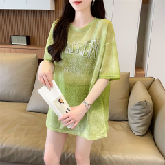 首發實拍100滌冰絲防曬衣夏季納米絲T恤女網紅ins潮超火百搭上衣