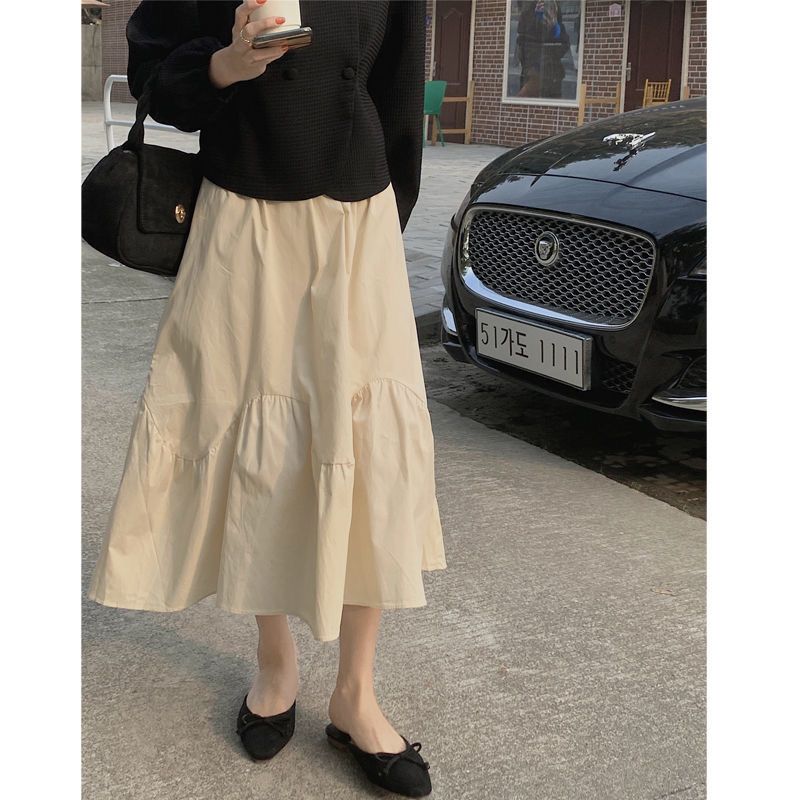 The lower inner lining of the Korean Dongdaemun temperament slim and versatile skirt A-line skirt umbrella skirt high waist skirt women spring summer