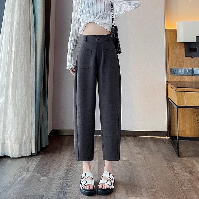 小個子錐形蘿蔔褲女春夏2025新款寬鬆顯瘦老爹八分九分鐮刀哈倫褲