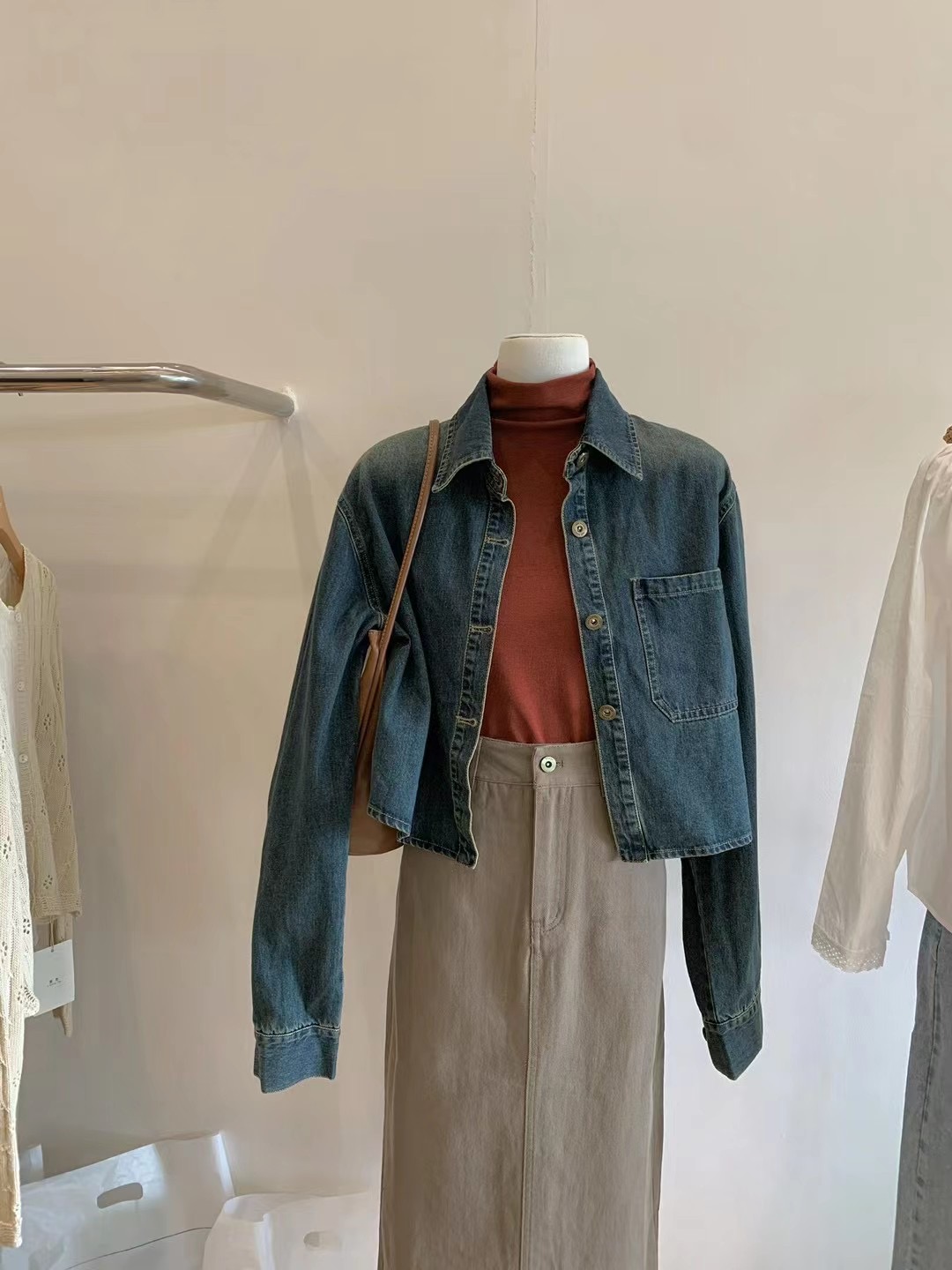 Photographed~ Vintage Washed Soft Comfortable Short Sleeve Long-sleeved Denim Shirt Light Jacket