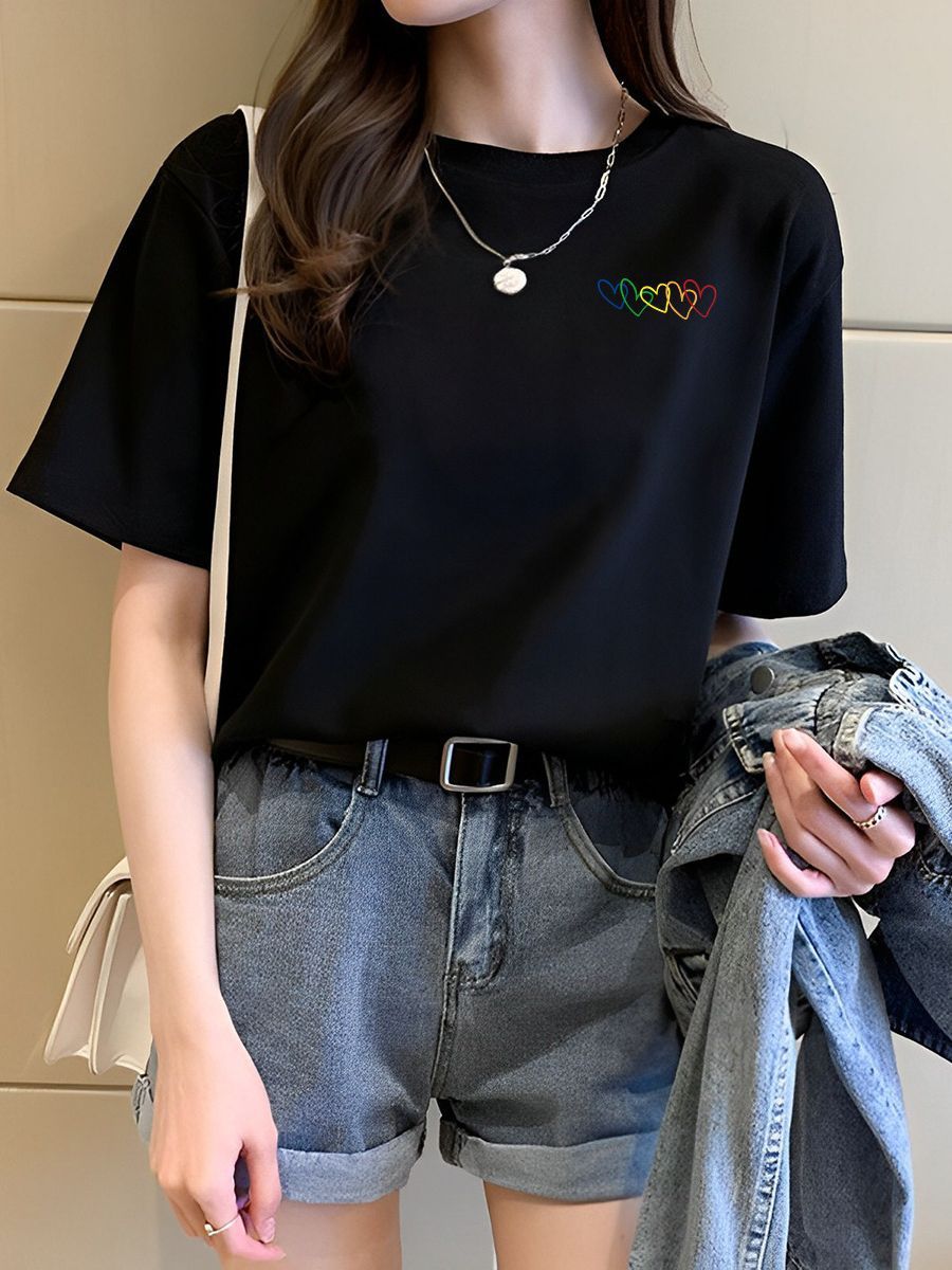 韓國外貿原版夏季新款短袖T恤女韓版寬鬆慵懶原宿上衣chic港