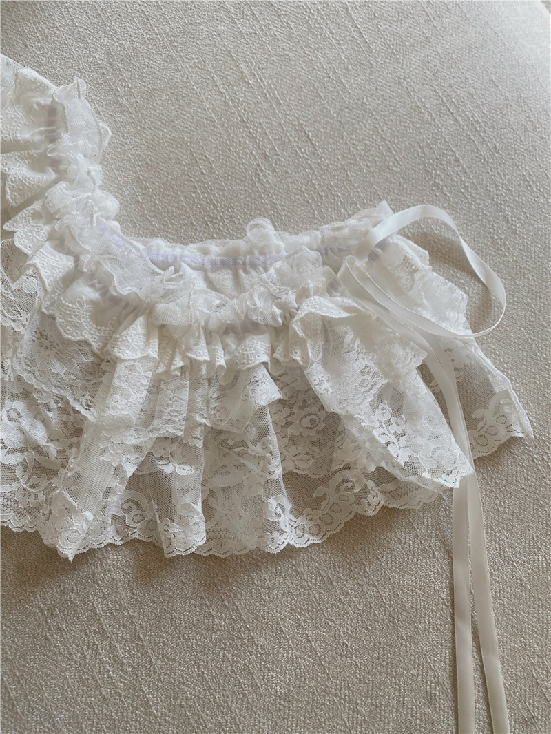 Real shot of summer black ears lace decoration short apron curtain ass curtain lace skirt hem curtain