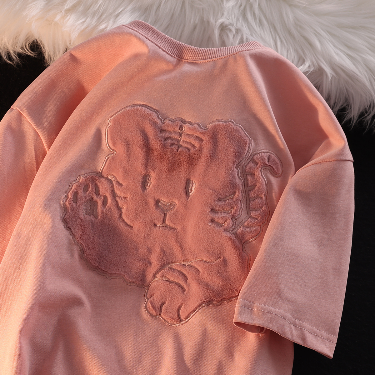 Official picture 6535 cotton 2025 new fashionable cute tiger short-sleeved T-shirt for men and women